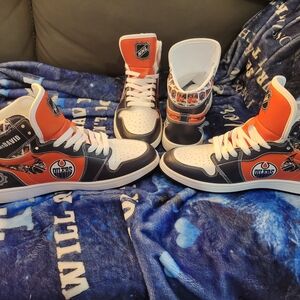 NHL Orange and Black Sneakers